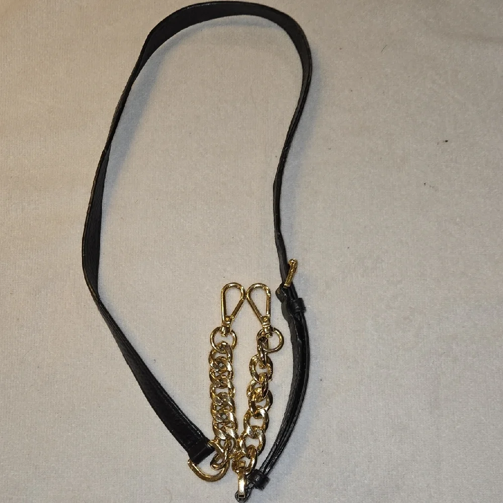 ​Michael Kors Black Leather & Gold Chain Replacement Strap